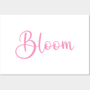 Bloom in pink  Color Word Art Script Typography Posters and Art